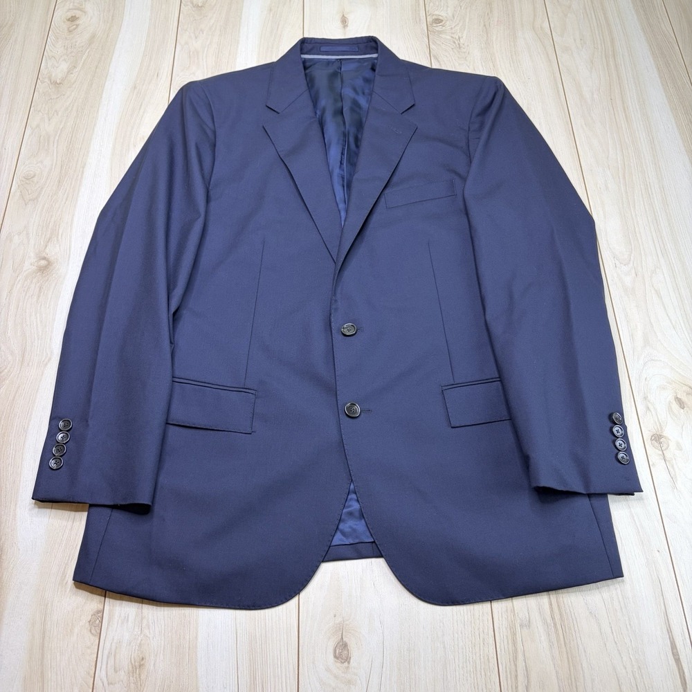 J. Crew Mens 44R Slim Fit Ludlow Loro Piana Navy Blue Wool Sport Coat Jacket - Picture 2 of 16